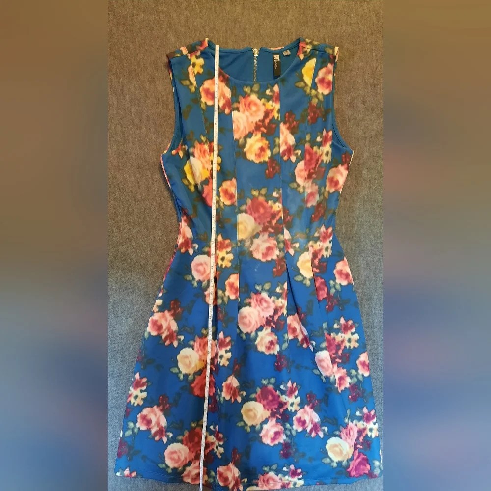 Kut From The Cloth Dress Womans 2 Blue Floral Sleeveless Formal Party Whimsical - Picture 7 of 13